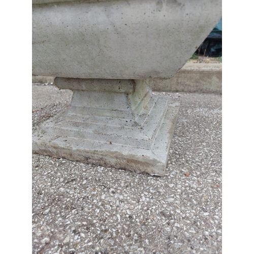 490 - A large square concrete planter