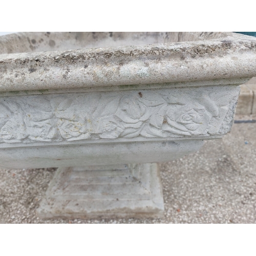 490 - A large square concrete planter