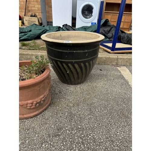 492 - A Terracotta & clay pot