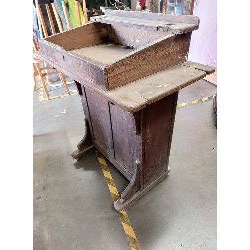 448 - A pine 19th century school / school master lecturn A/F