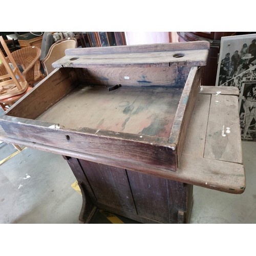 448 - A pine 19th century school / school master lecturn A/F
