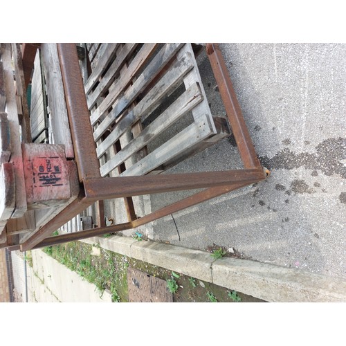 455 - A large box section wheeled work bench / storage unit