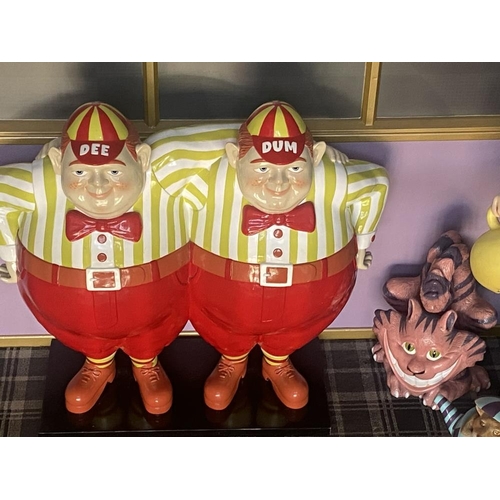 1 - A collection of 9 Alice in Wonderland large figures, including Alice, the Mad Hatter, the Queen, Whi... 