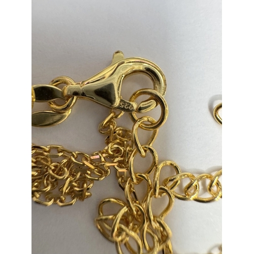 13 - An 18ct gold plated on silver Van Clef & Arpels style necklace