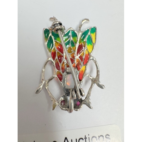 16 - A silver plique a jour brooch / pendant (4 grams)