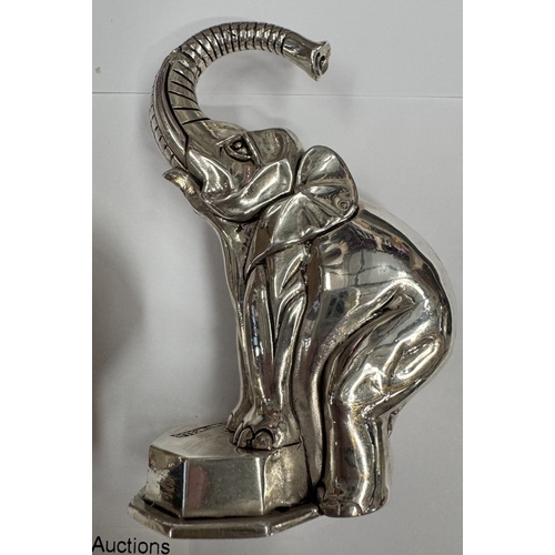 6 - A pair of substantial elephant condiments marked (800) Approximately 240 grams
