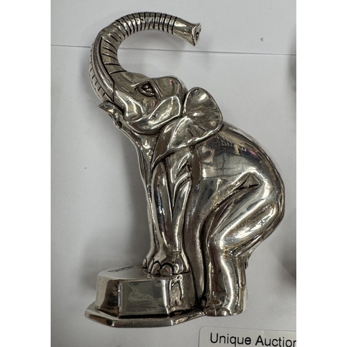 6 - A pair of substantial elephant condiments marked (800) Approximately 240 grams