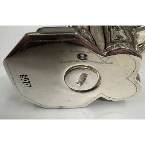 6 - A pair of substantial elephant condiments marked (800) Approximately 240 grams