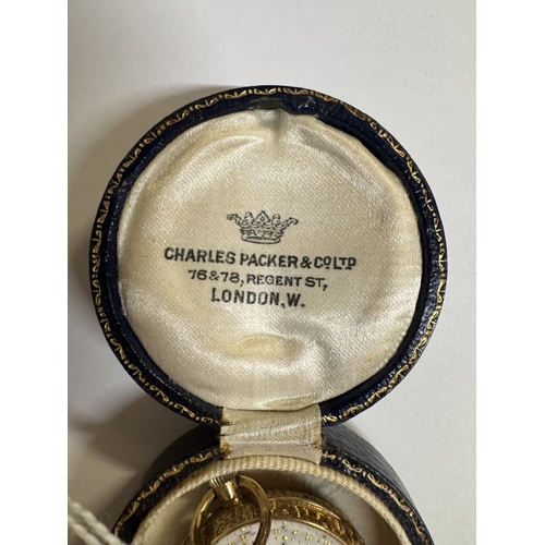 36 - An 18k gold ladies pocket watch in working order. 33mm Diameter. 27.75 grams in total