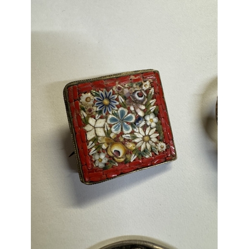 38 - A selection of vintage brooches including silver, micro mosaic & Celtic / Scottish examples