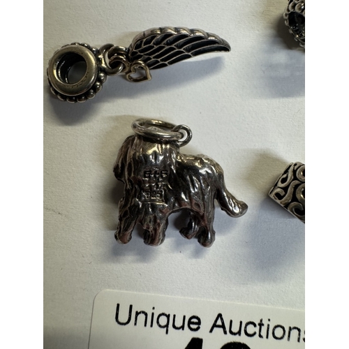 48 - 5 Silver Pandora charms