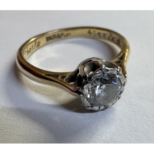 51 - An 18ct gold & platinum single stone diamond ring