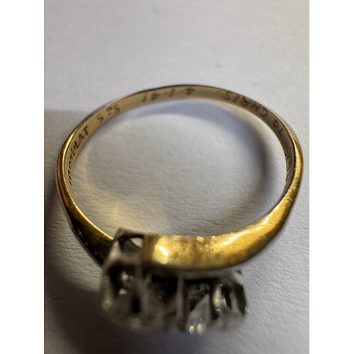 52 - An 18ct gold & platinum 2 stone diamond ring