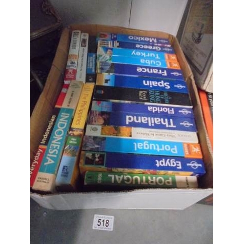 518 - A box of assorted travel books.