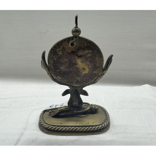 242 - A game themed pocket watch stand in the form of a deers head & antler