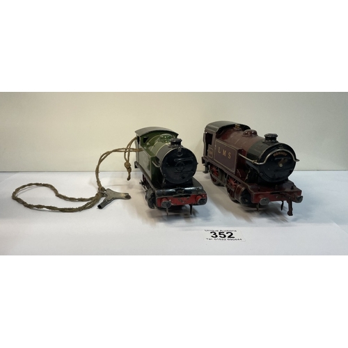 Two clockwork O gauge model locomotives, GReen LNER 460 tank engine ...