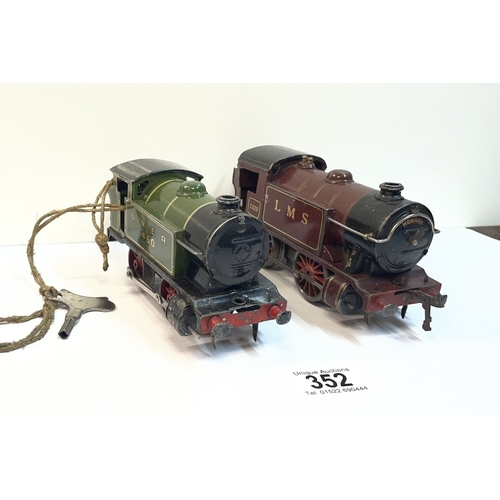 Two clockwork O gauge model locomotives, GReen LNER 460 tank engine ...