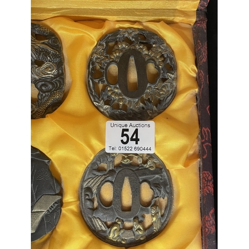 54 - A boxed set of 6 Japanese tsubas
