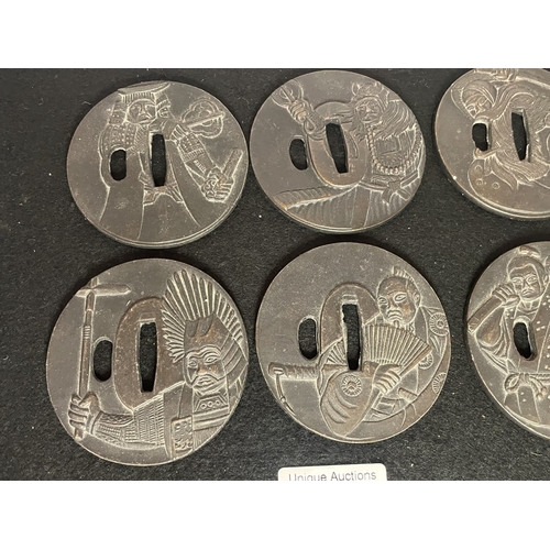 55 - A set of 6 Japanese tsubas