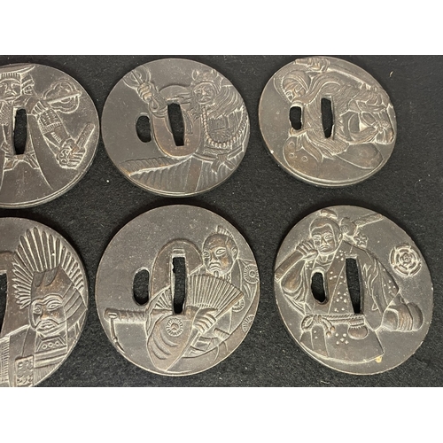55 - A set of 6 Japanese tsubas