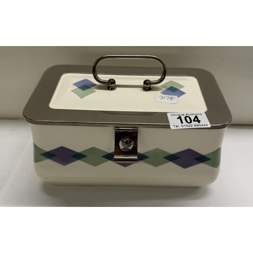 104 - An art nouveau German ceramic chrome plate box Wachterbach / Wmf 1890 - 1919 production