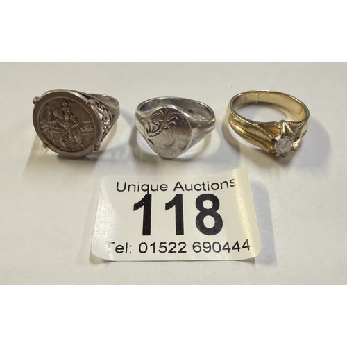 118 - 3 Silver rings (18 grams)