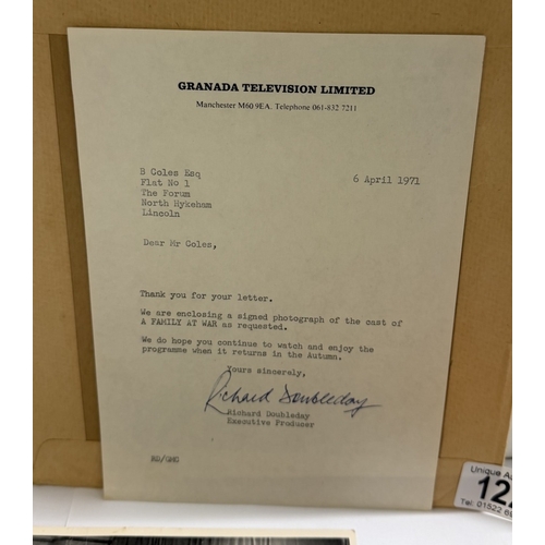 122 - A signed full cast of A Family At War & paperback