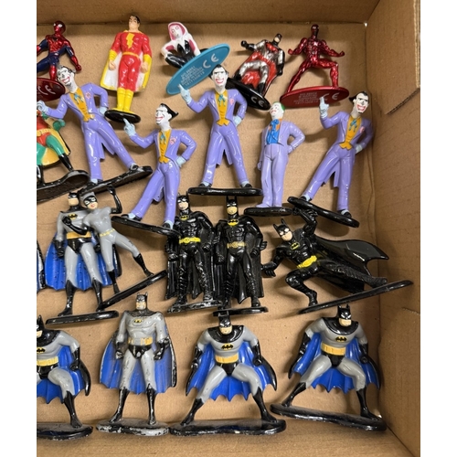 128 - A collection of ERTL DC Batman related figures & other superhero figures