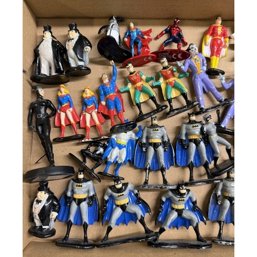 128 - A collection of ERTL DC Batman related figures & other superhero figures