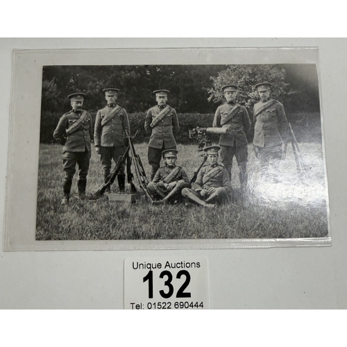 132 - A WW1 era photograph machine gun section L.I.Y possibly Leicestershire Yeomans
