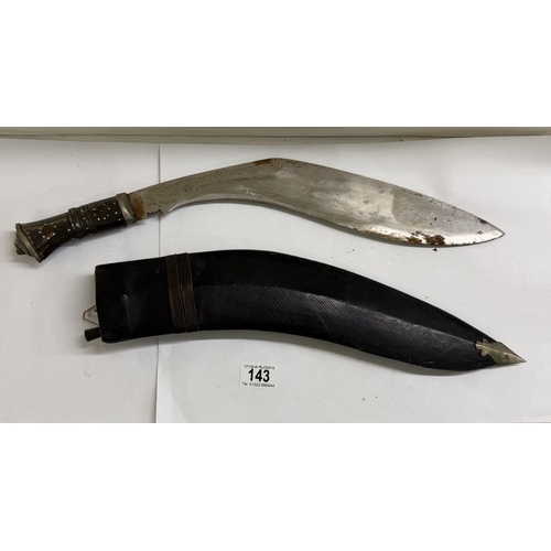 143 - An Indian kukri knife & sheath