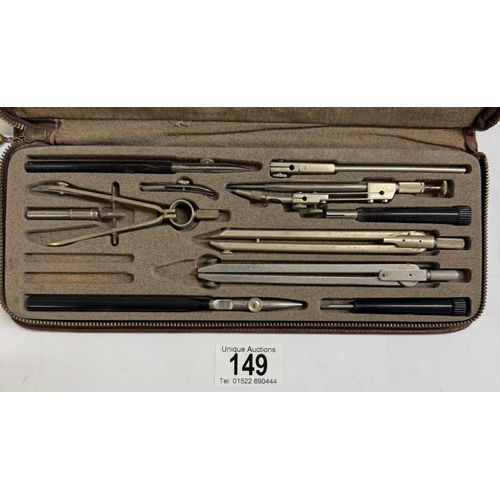 149 - A Masonic technical drawing set in case