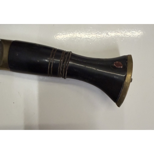 155 - A Nepalese kukri knife with patent leather scabbard (Nepal 1997 on blade)