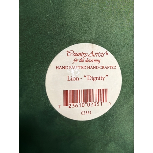 1592 - A Country Artists hand painted hand crafted Lion - “Dignity”