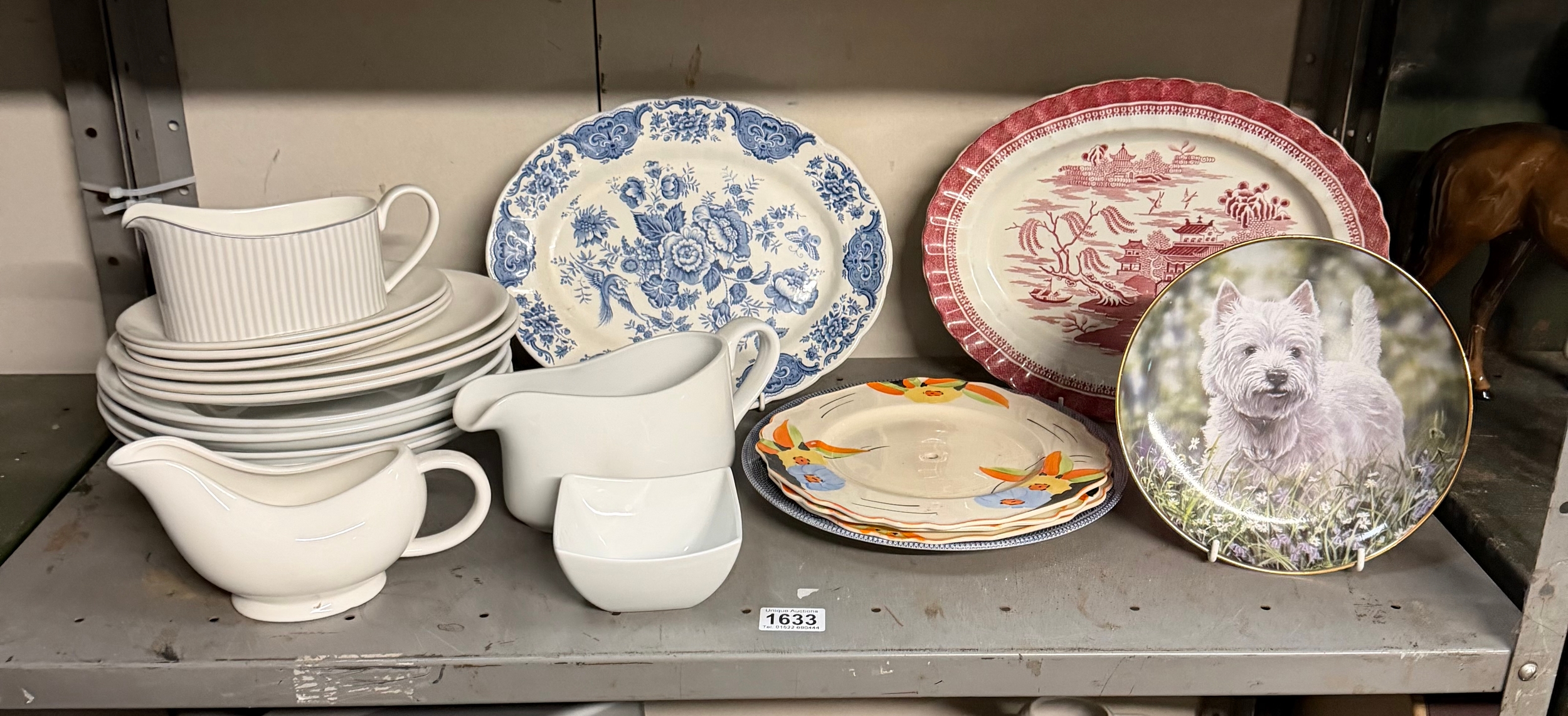 A quantity of collectors plates & a quantity of dinnerware
