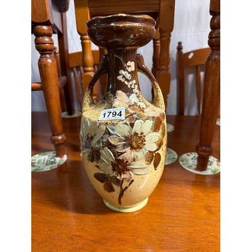 1794 - A large perfect majolica arts & crafts vase