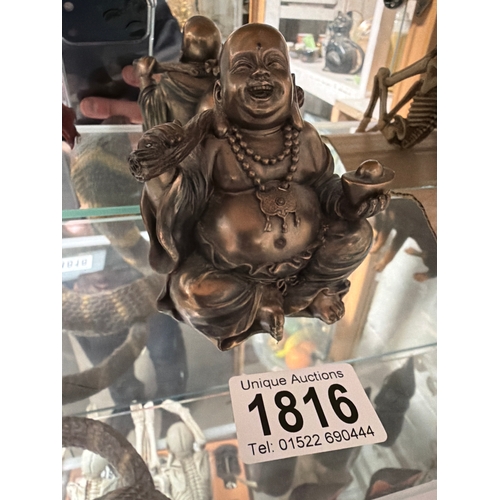 1816 - A bronze effect laughing Buddha statue