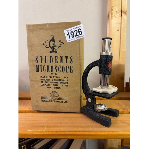 A boxed students microscope