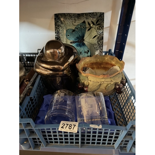 2787 - An Angelstar handmade platter & a quantity of mixed ceramics etc