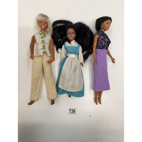 726 - A 1979 Kenner Dusty doll & 2 Disney dolls