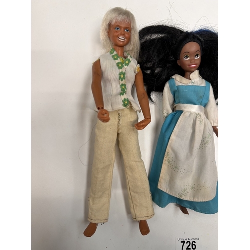 726 - A 1979 Kenner Dusty doll & 2 Disney dolls