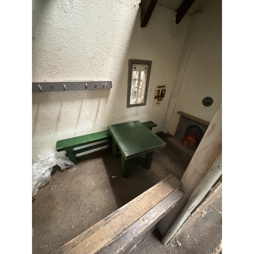 735 - A large vintage wooden cowboy stables