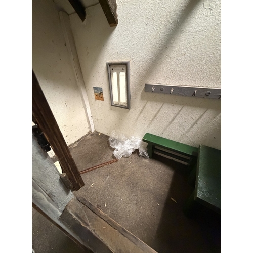 735 - A large vintage wooden cowboy stables