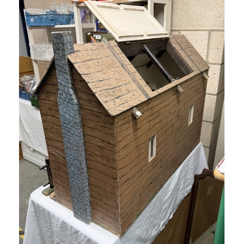 735 - A large vintage wooden cowboy stables