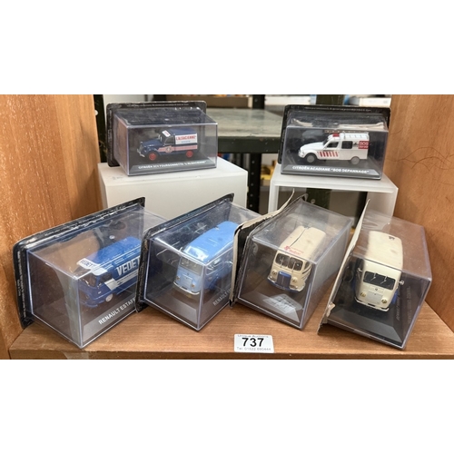 737 - A quantity of boxed Altaya 1:43 scale diecast models including Citroen 2CV Fourgonnette etc