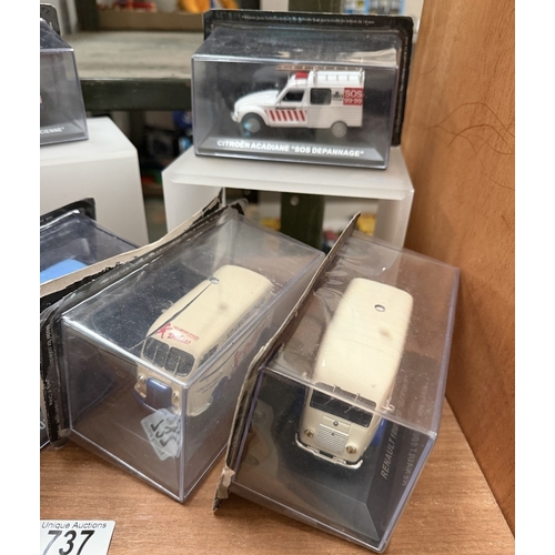 737 - A quantity of boxed Altaya 1:43 scale diecast models including Citroen 2CV Fourgonnette etc