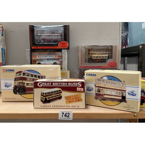 742 - 5 Corgi Classics buses & 4 others