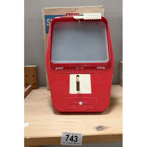 743 - A 1960’s Merit Sketch-O-Matic in box (Working)