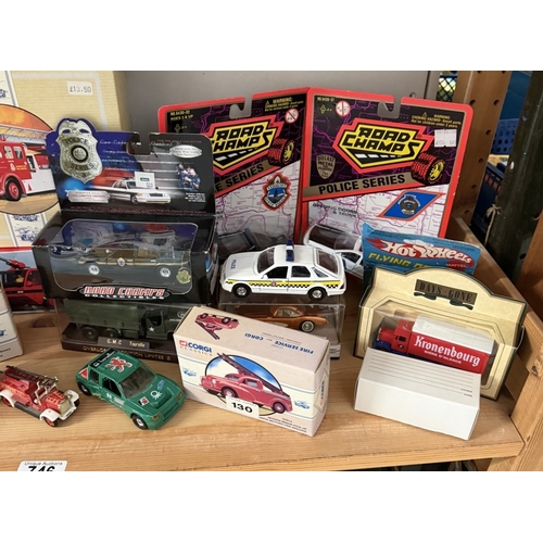 746 - A quantity of boxed emergency vehicles including Fire Engines, Corgi Classics etc