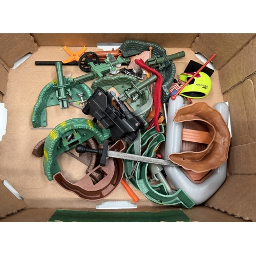 748 - An Action Man kit box & contents including body parts, clothing, accessories etc